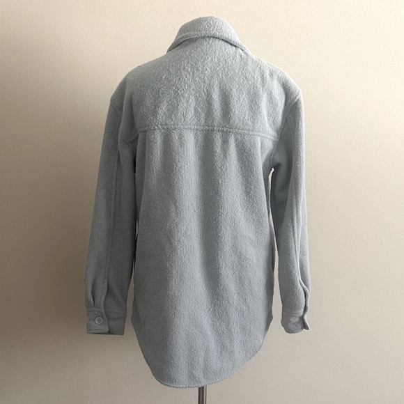 Joie FLEECED Flannel SHACKET Light Blue Button up Jacket sz XS - Picture 5 of 5